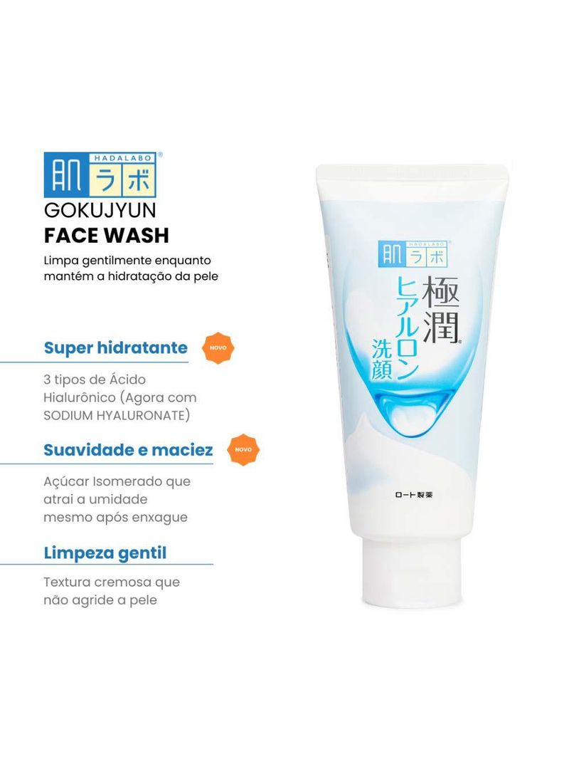 Sabonete hidratante facial hada labo - gokujyun face wash