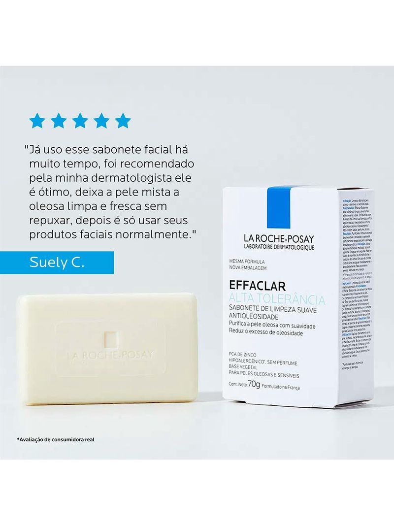 Sabonete em barra facial la roche-posay - effaclar alta tolerância
