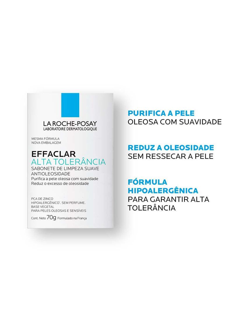 Sabonete em barra facial la roche-posay - effaclar alta tolerância