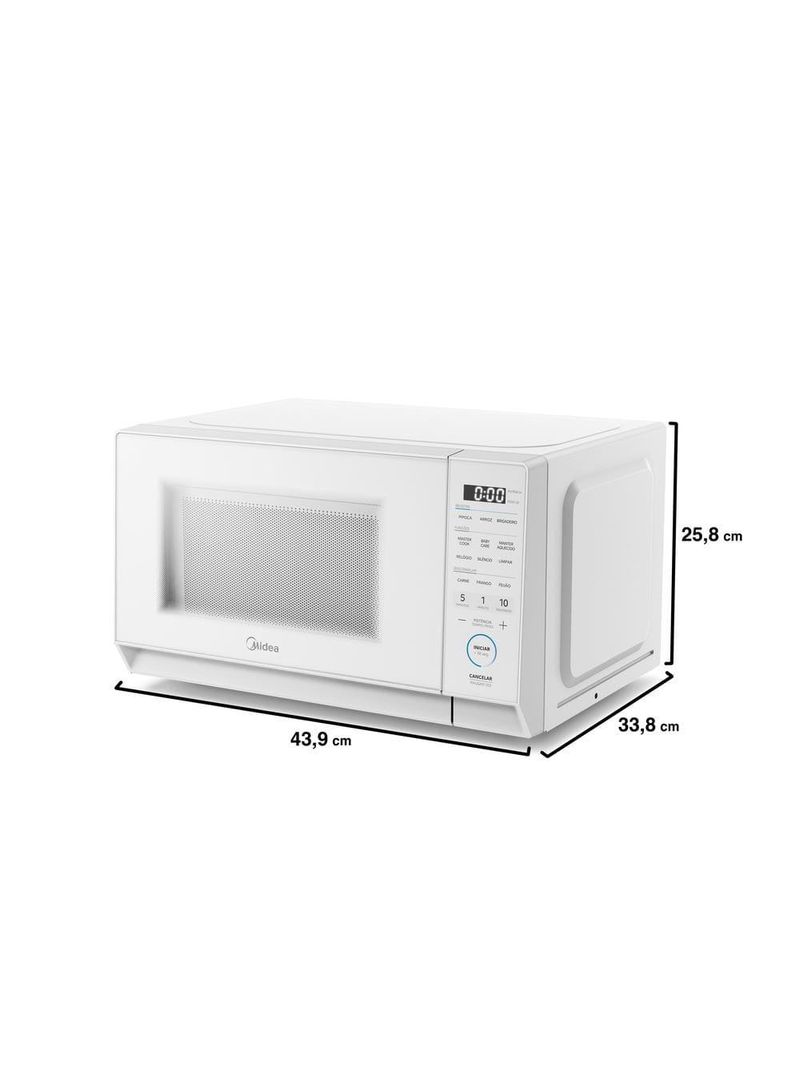 Micro-ondas midea mhp20b mastercook 20l 1050w painel touch branco