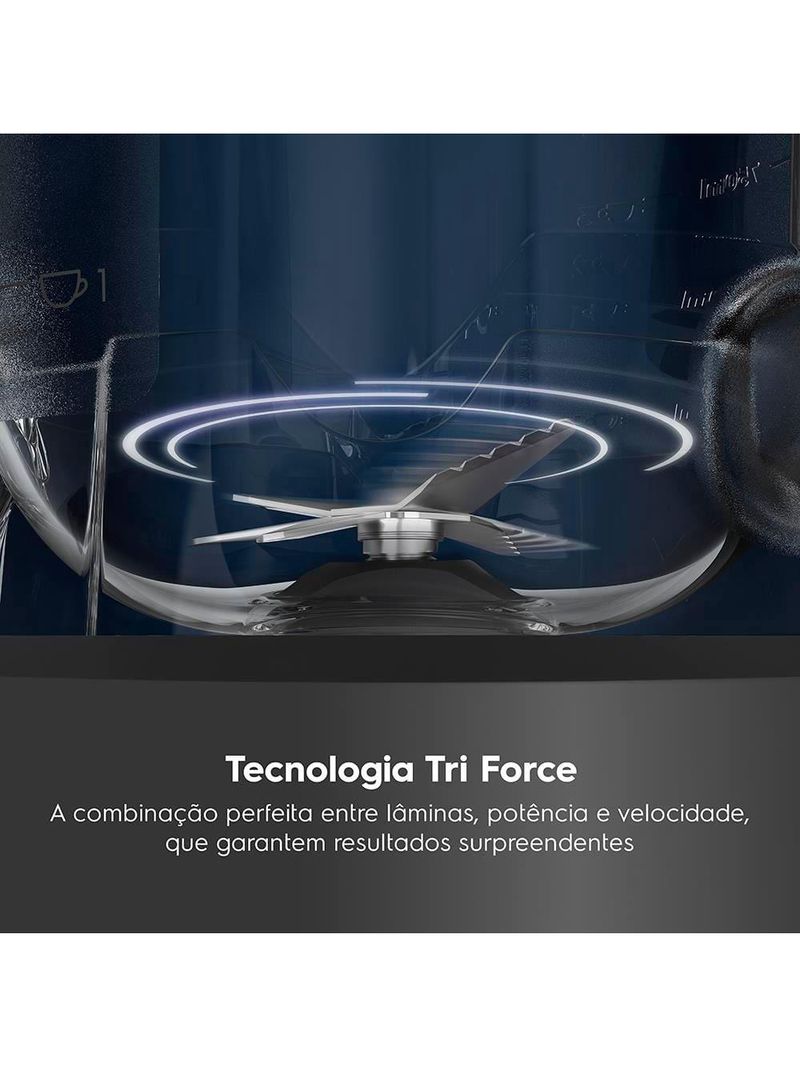 Liquidificador electrolux ebl1000 efficient triforce 1000w 2,7l cinza
