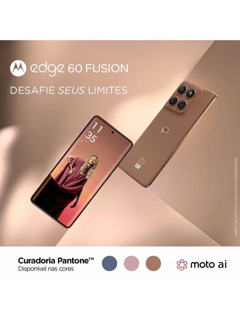 Smartphone motorola edge 60 fusion 5g tela 6,7” 256gb câmera sony 50mp pantone mocha mouse