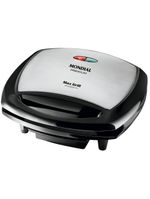 Grill mondial premium max grill g-07 com espátula e bandeja coletora - preto/inox