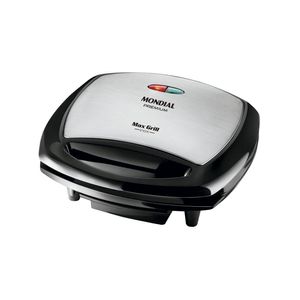 Grill mondial premium max grill g-07 com espátula e bandeja coletora - preto/inox