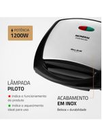 Grill mondial premium max grill g-07 com espátula e bandeja coletora - preto/inox