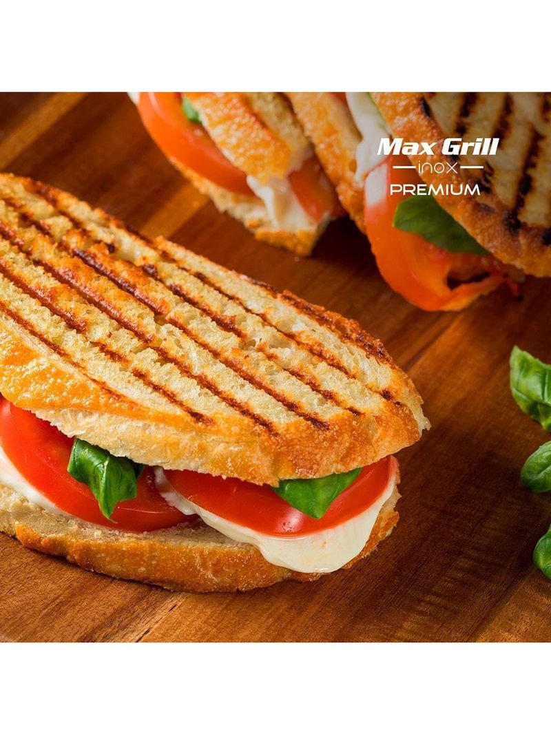 Grill mondial premium max grill g-07 com espátula e bandeja coletora - preto/inox