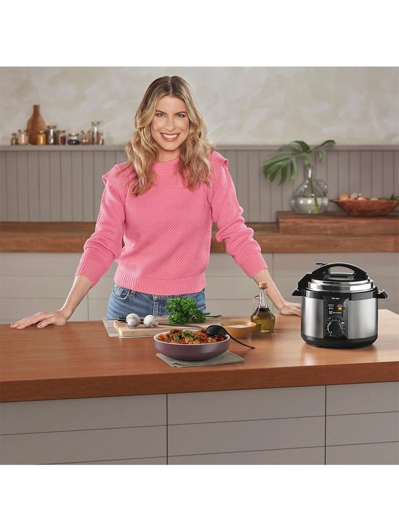 Panela de pressão elétrica electrolux efficient pce15 rita lobo 3l 700w 9 dispositivos segurança inox