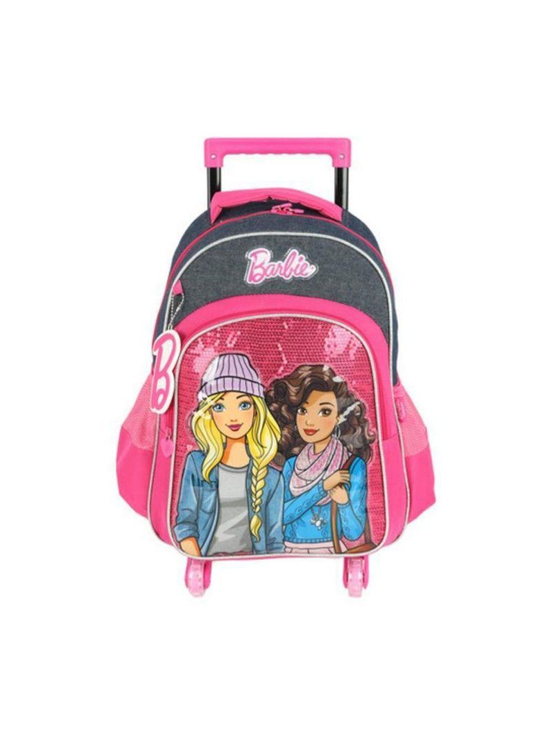 Kit Mochila De Rodinhas Escolar Lancheira E Estojo Barbie