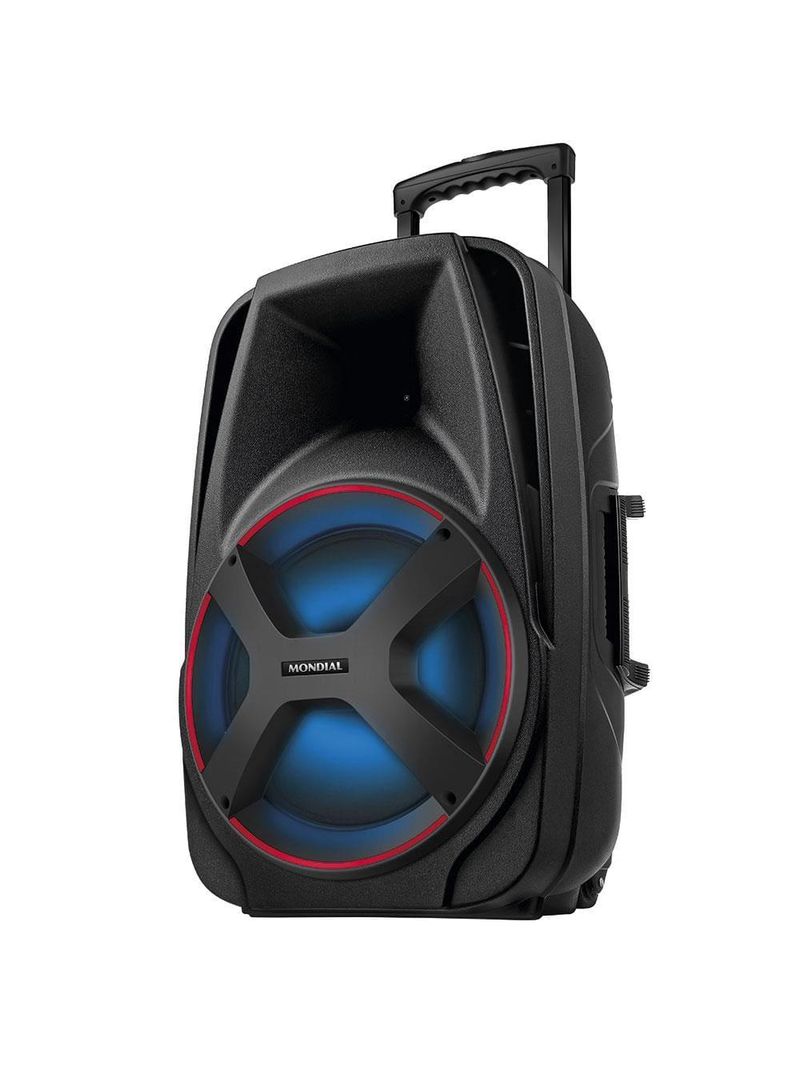 Caixa amplificada mondial cm-550 com bluetooth, usb rádio fm e função tws - 550w