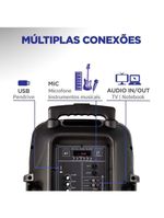Caixa amplificada mondial cm-550 com bluetooth, usb rádio fm e função tws - 550w