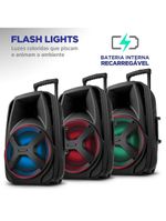 Caixa amplificada mondial cm-550 com bluetooth, usb rádio fm e função tws - 550w