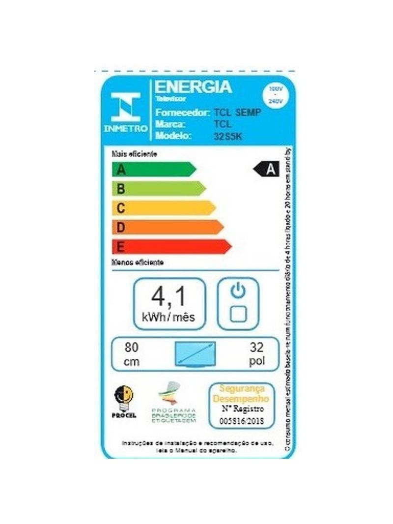 Smart tv 32” fhd tcl 32s5k qled dolby audio google tv