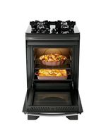 Fogão 4 bocas dako supreme glass com mesa de vidro e acendimento automático preto - bivolt