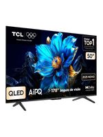 Smart tv tcl 50" 4k qled uhd 50p7k google tv 60hz processador aipq preta