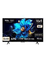 Smart tv tcl 50" 4k qled uhd 50p7k google tv 60hz processador aipq preta