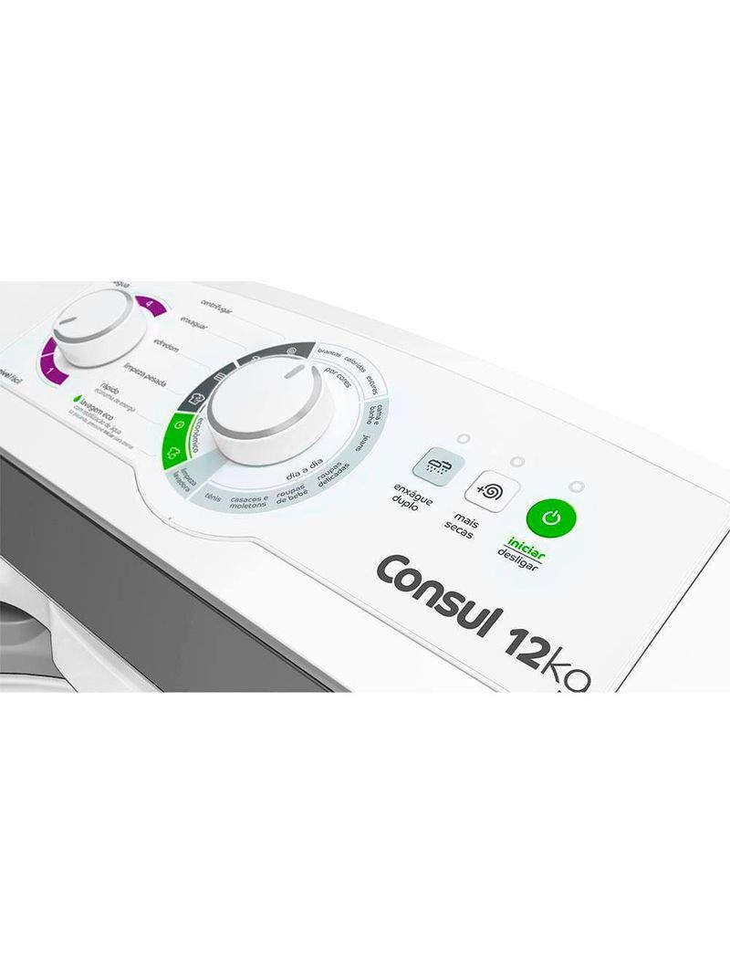 Lavadora de roupas consul 12kg cwh12bb com dosagem econômica e ciclo edredom – branca