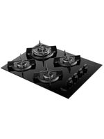 Cooktop a gás 4 bocas dako supreme com queimador tripla chama preto – bivolt