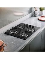 Cooktop a gás 4 bocas dako supreme com queimador tripla chama preto – bivolt