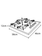 Cooktop a gás 4 bocas dako supreme com queimador tripla chama preto – bivolt