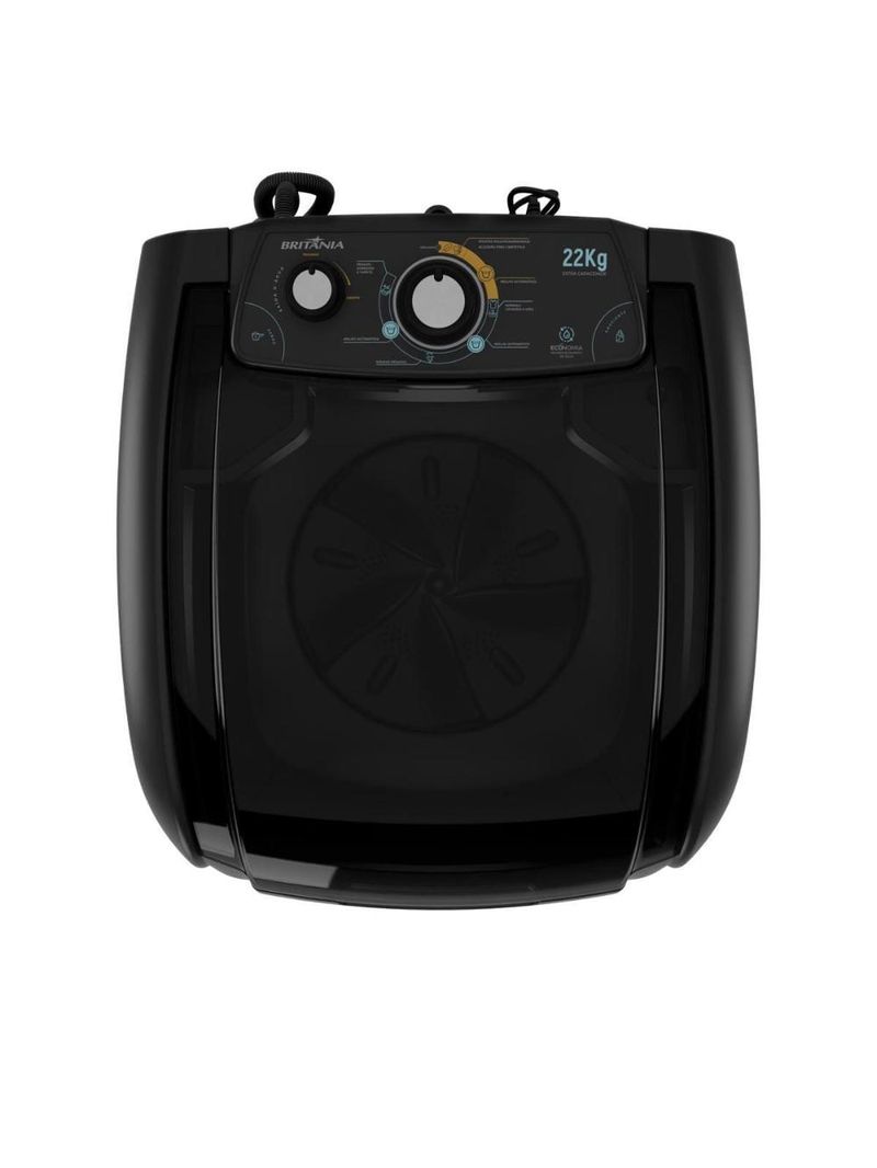Lavadora de roupas britânia blt22p semi automática 22kg preta