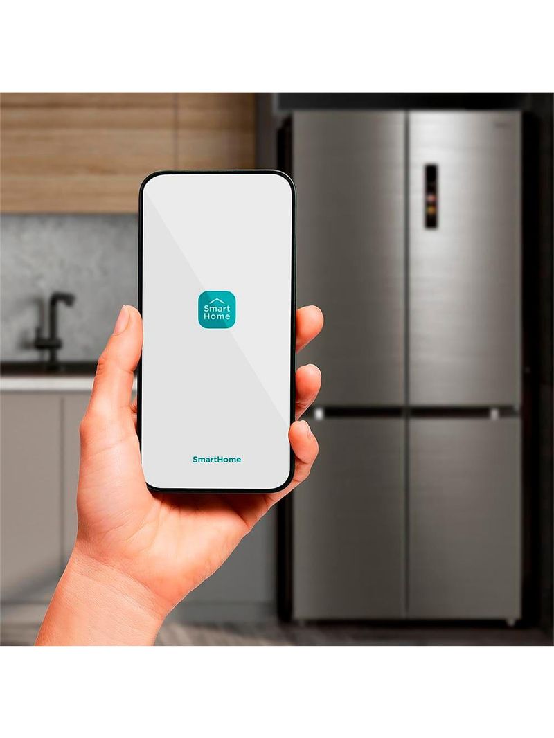 Geladeira midea french door frost free md-rf691fgd463 com tecnologia inverter smart bivolt inox - 474l