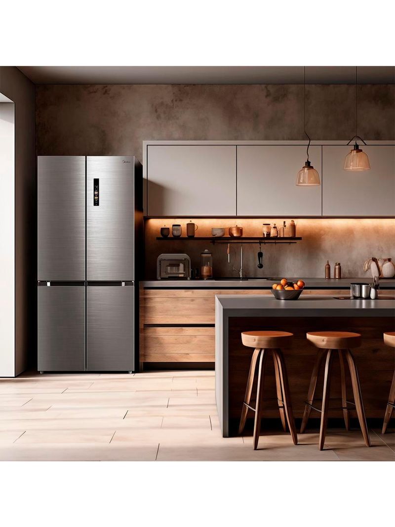 Geladeira midea french door frost free md-rf691fgd463 com tecnologia inverter smart bivolt inox - 474l