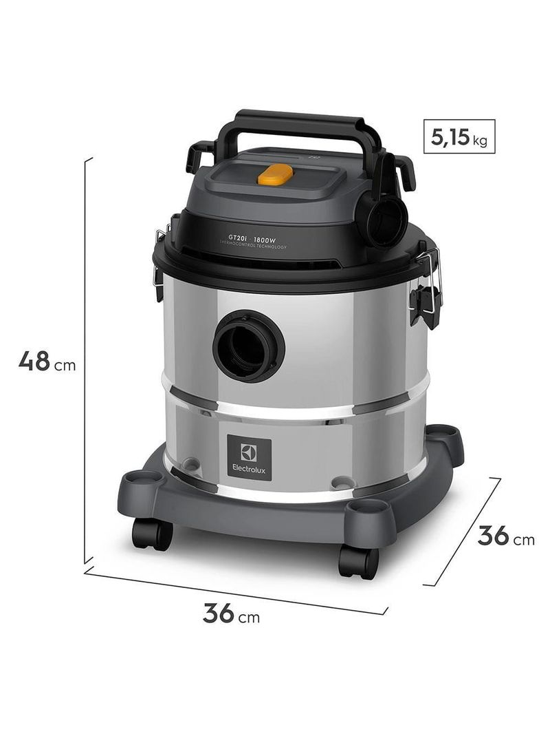 Aspirador de pó e Água electrolux gt20i 1800w 20l – inox