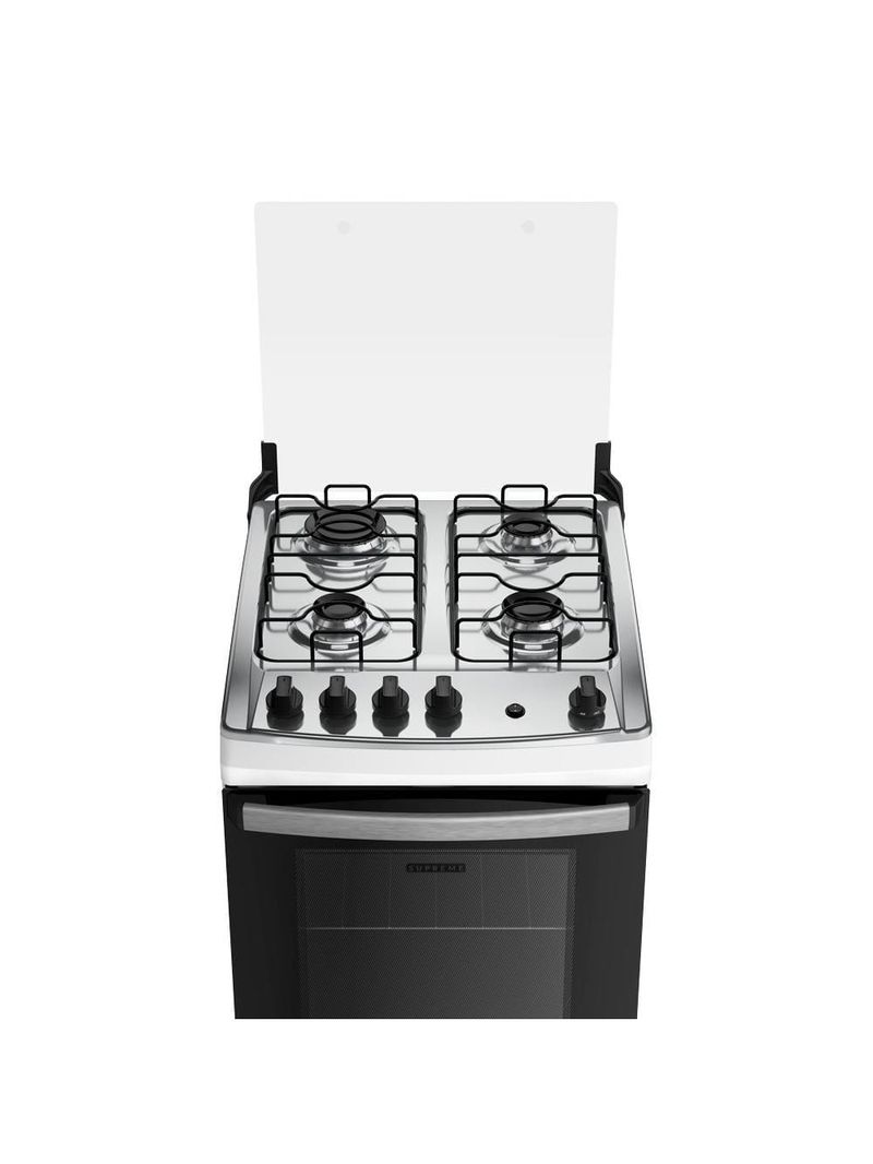 Fogão 4 bocas dako supreme com mesa em inox e acendimento automático branco – bivolt