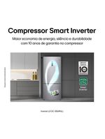 Geladeira lg frost free inverse conectividade inteligente inox look - 451l