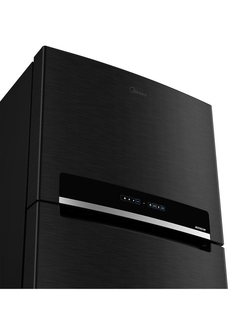 Geladeira midea frost free duplex md-rt611evkdx3, 473 litros preta com tecnologia inverter e painel touch – flexi-volt