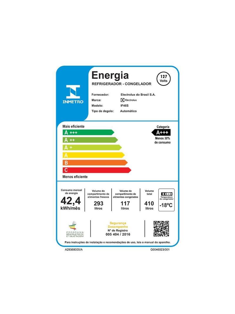 Geladeira electrolux if46s frost free inverter efficient com autosense inox look - 410l