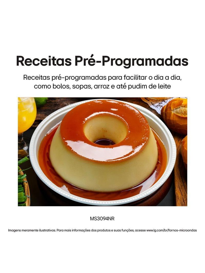 Forno micro-ondas lg ms3094nra com visual neochef e limpa fácil – espelhado
