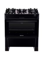 Fogão atlas 5 bocas mônaco top glass com mesa de vidro e acendimento automático bivolt – preto