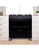 Fogão atlas 5 bocas mônaco top glass com mesa de vidro e acendimento automático bivolt – preto