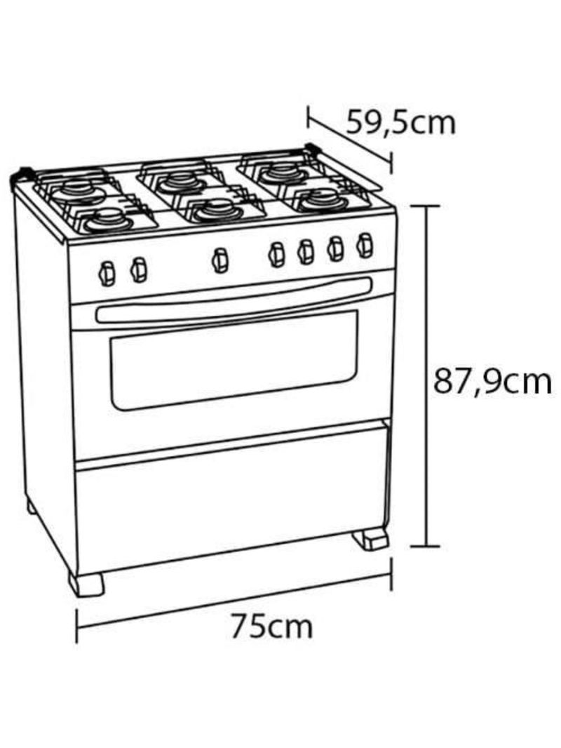 Fogão atlas 5 bocas mônaco top glass com mesa de vidro e acendimento automático bivolt – preto