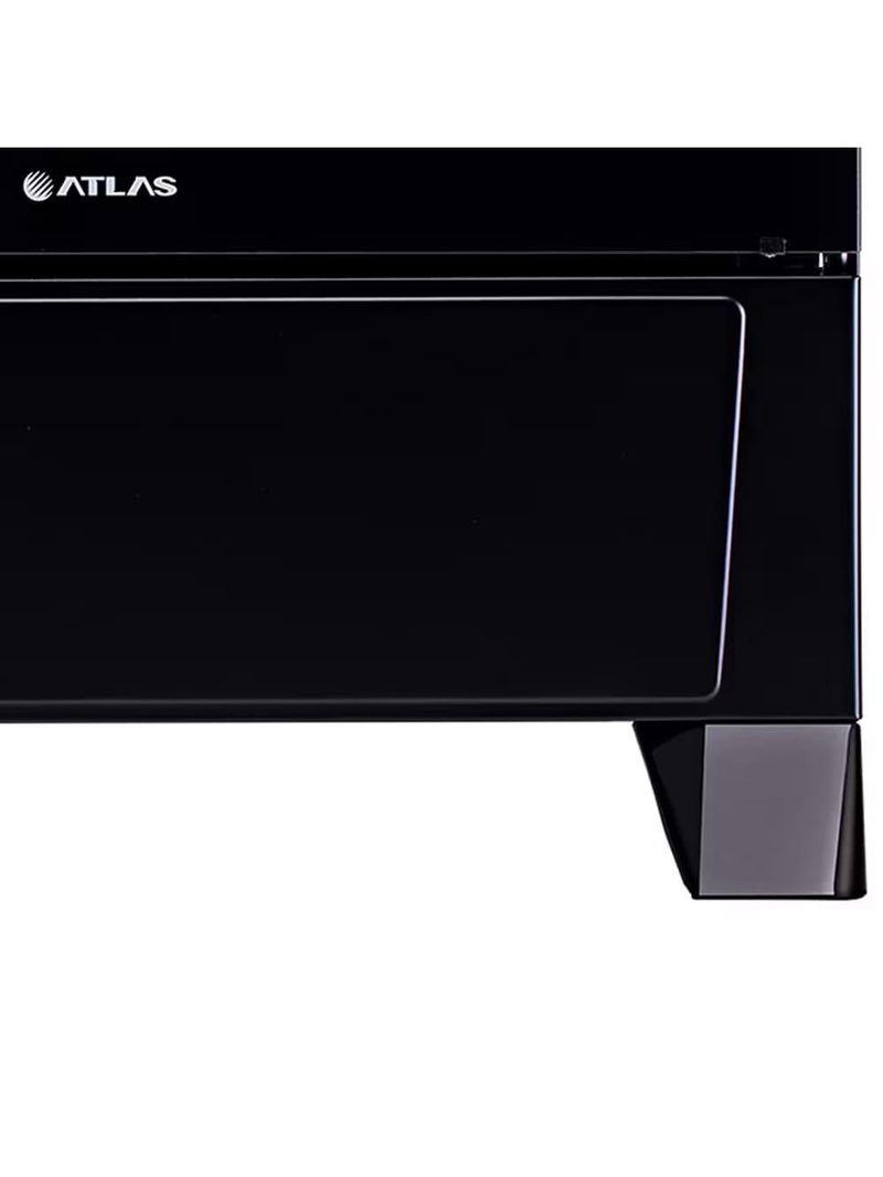 Fogão atlas 5 bocas mônaco top glass com mesa de vidro e acendimento automático bivolt – preto