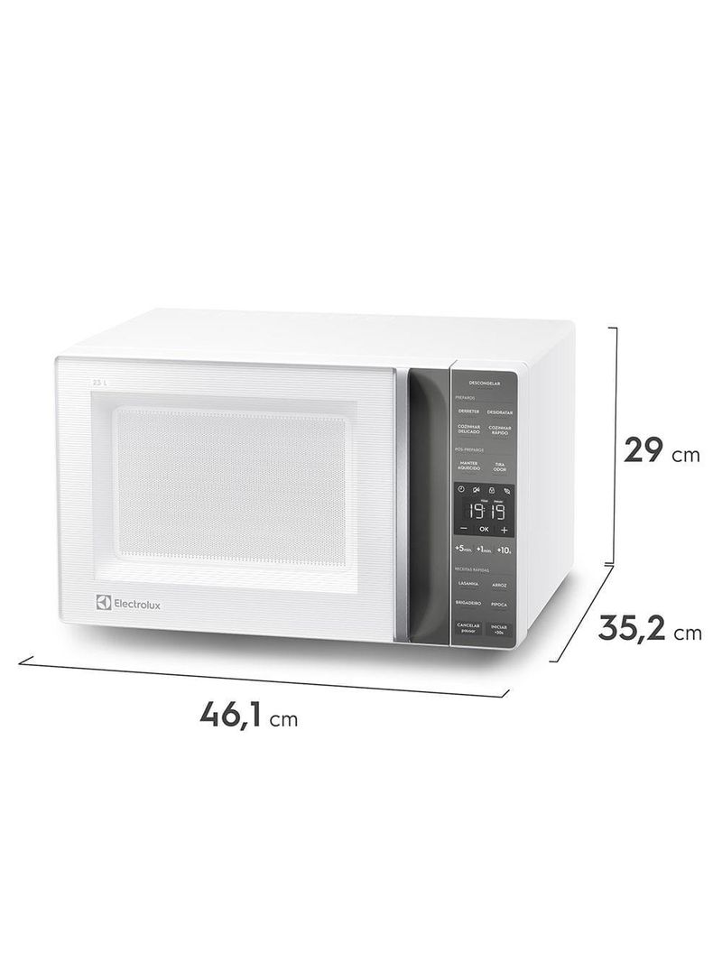 Micro-ondas electrolux efficient me23b função manter aquecido desidratar branco 23l