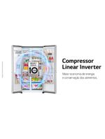 Geladeira lg frost free 598l side by side inverter gc-x257csh tecnologia instaview e uvnano aço escovado
