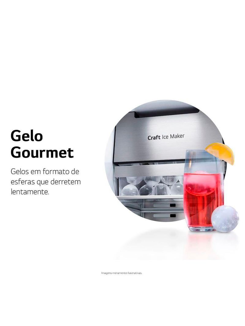 Geladeira lg frost free 598l side by side inverter gc-x257csh tecnologia instaview e uvnano aço escovado