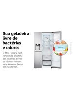 Geladeira lg frost free 598l side by side inverter gc-x257csh tecnologia instaview e uvnano aço escovado