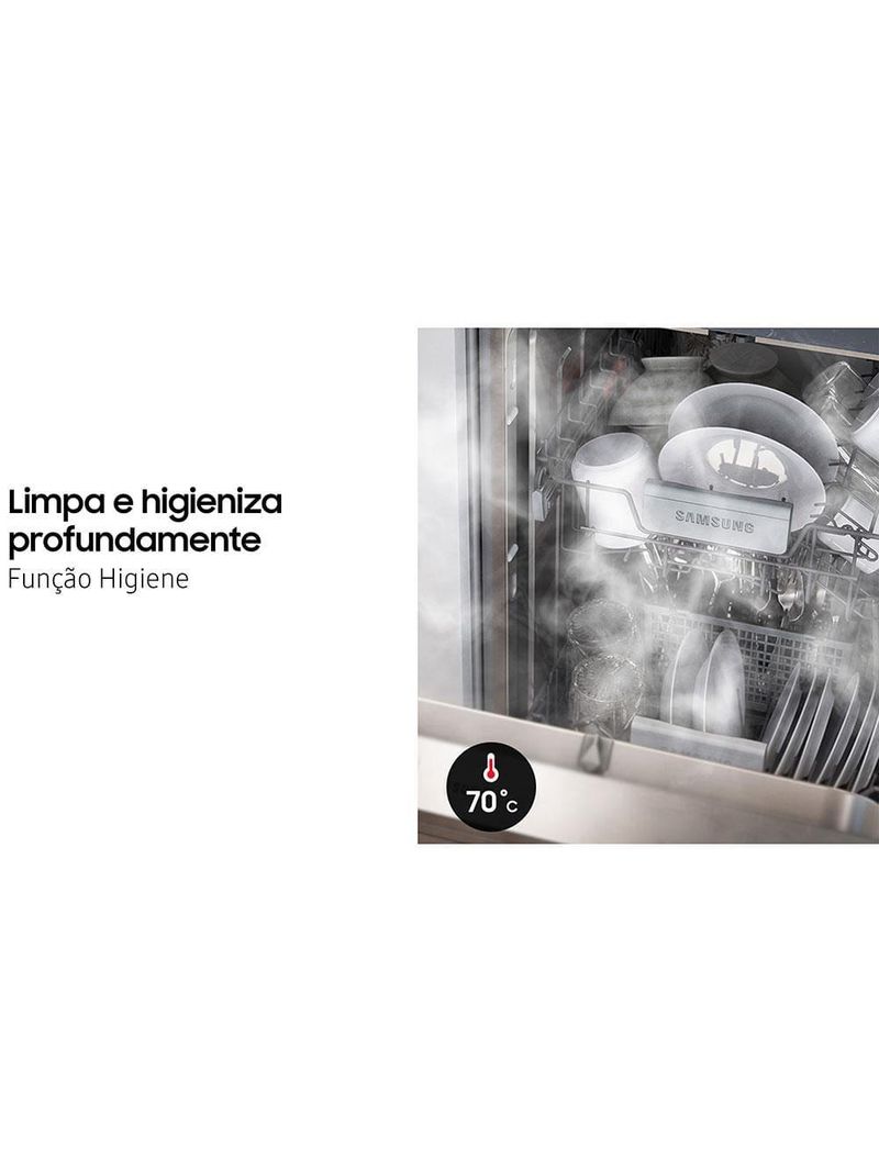 Lava-louças samsung dw60c7050fs/az 14 serviços com display de led 110v – inox