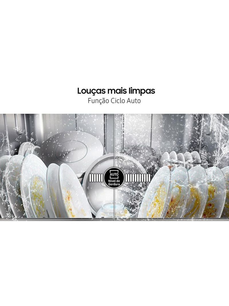 Lava-louças samsung dw60c7050fs/az 14 serviços com display de led 110v – inox
