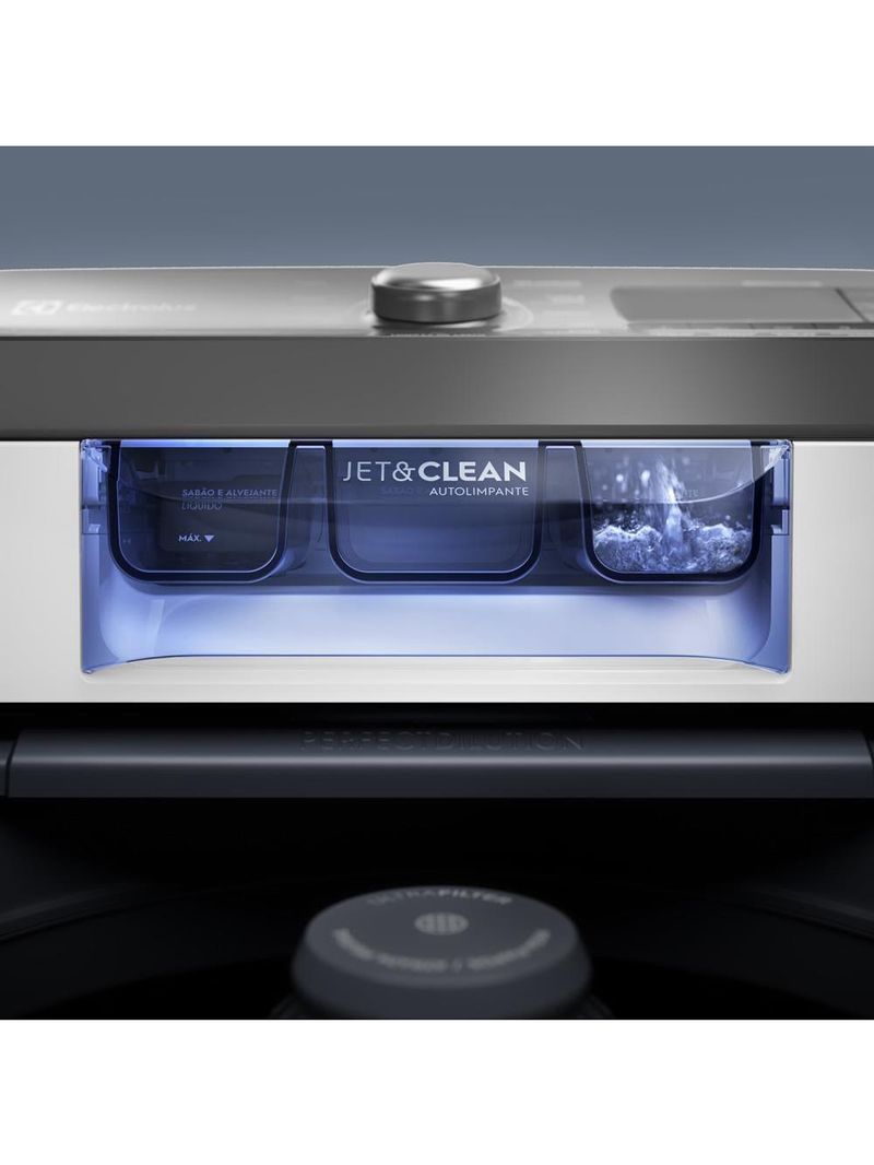 Lavadora de roupas electrolux efficient lee18 18kg cesto inox filtro de fiapos tecnologia jet&clean branca