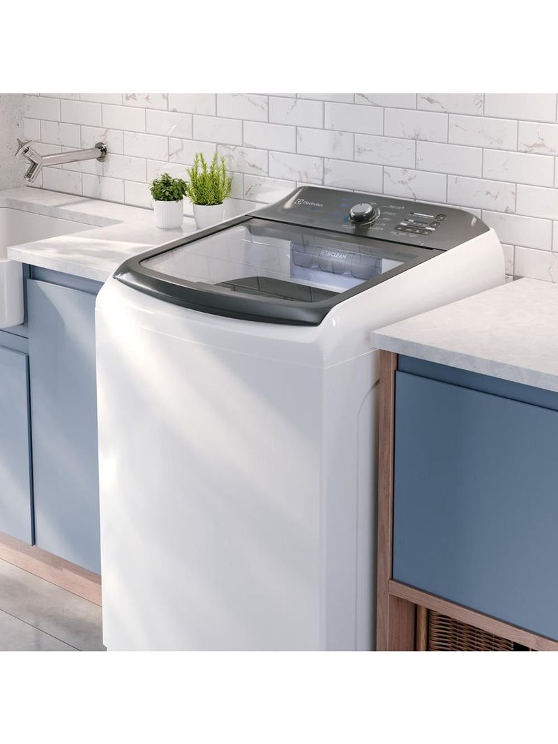 Lavadora de roupas electrolux efficient lee18 18kg cesto inox filtro de fiapos tecnologia jet&clean branca