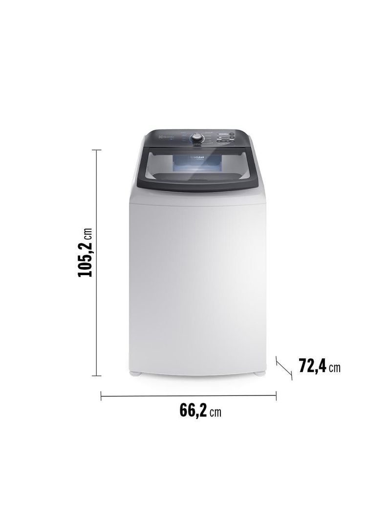Lavadora de roupas electrolux efficient lee18 18kg cesto inox filtro de fiapos tecnologia jet&clean branca
