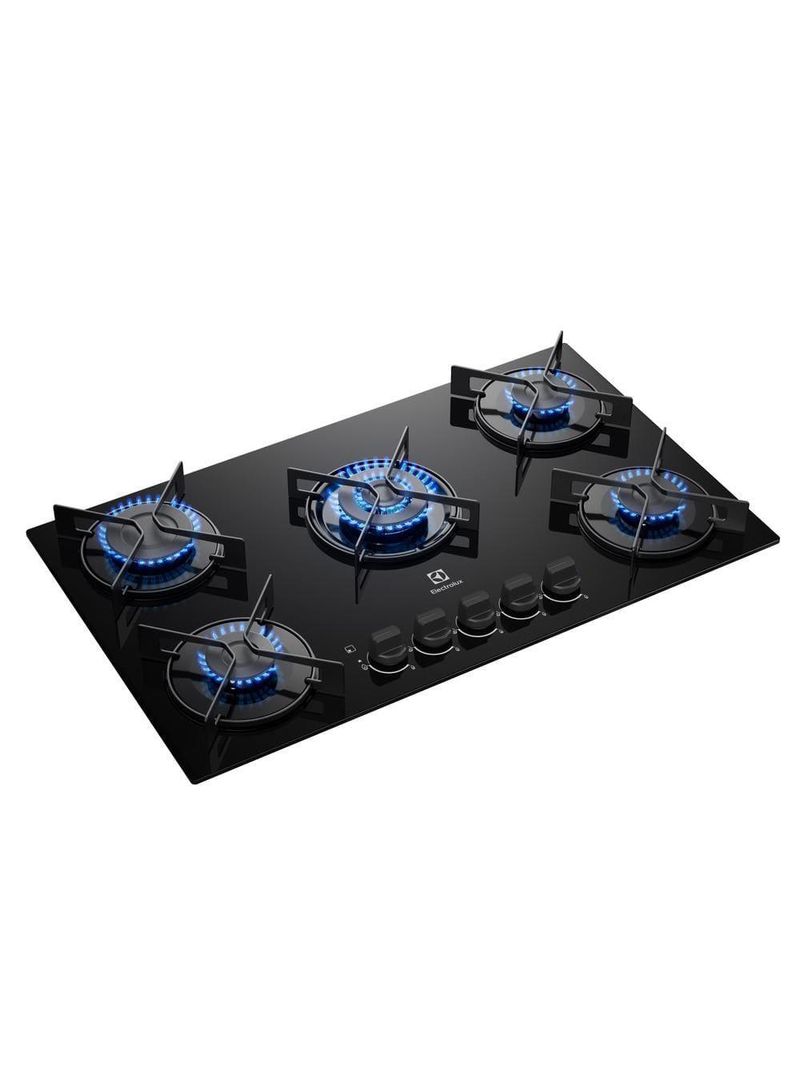 Cooktop 5 bocas electrolux ke5gt chama tripla mesa de vidro grade de aço fosco bivolt