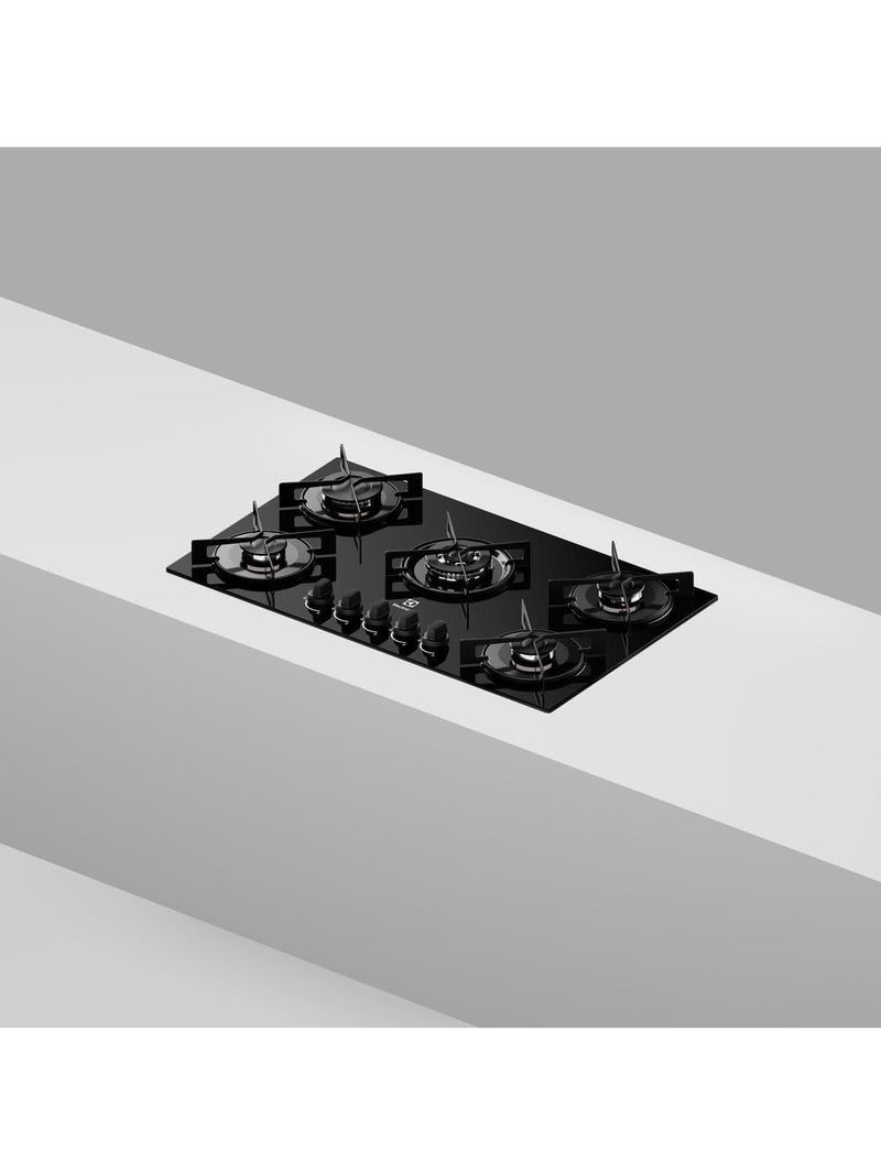 Cooktop 5 bocas electrolux ke5gt chama tripla mesa de vidro grade de aço fosco bivolt