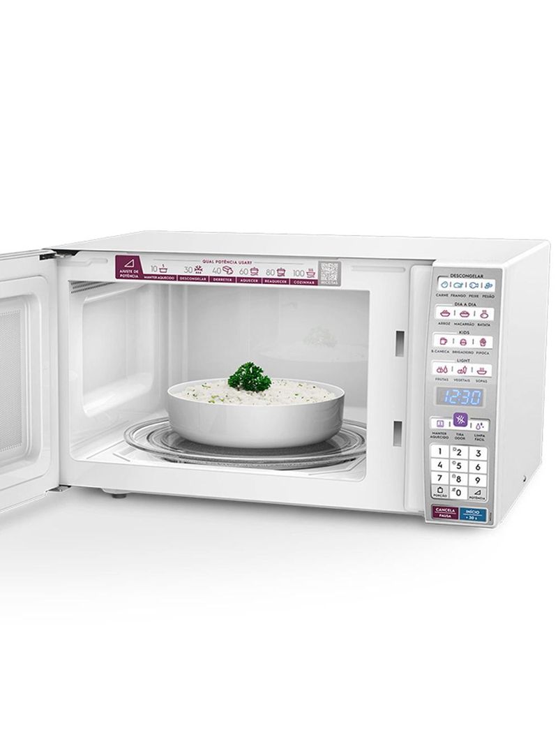 Micro-ondas electrolux meo44 34l função tira odor branco