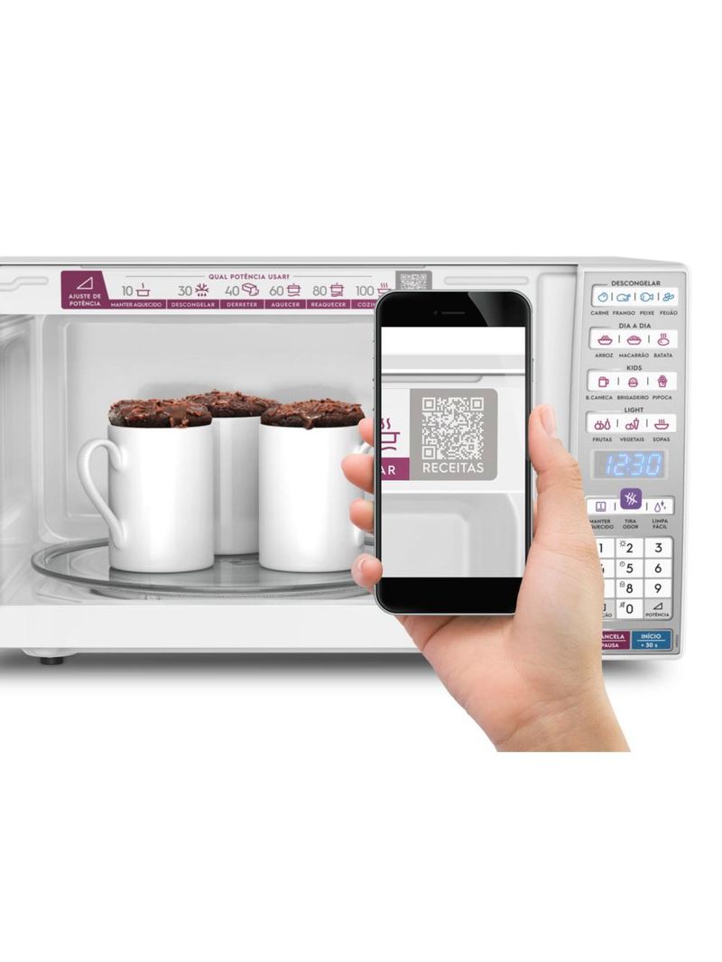 Micro-ondas electrolux meo44 34l função tira odor branco