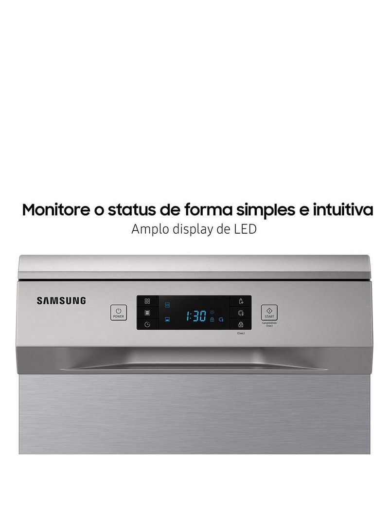 Lava-louças samsung dw50c6070fs/az 10 serviços com display de led 110v – inox